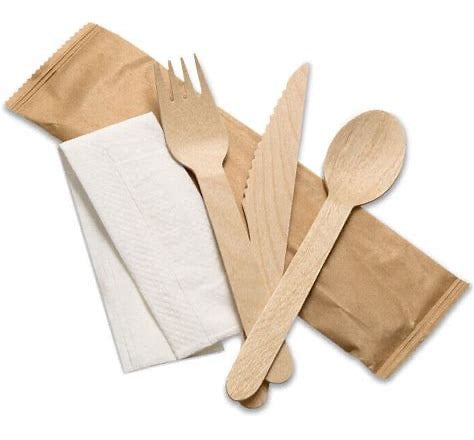 WOODEN CUTLERY PACK (NAPKIN,FORK,KNIFE,SPOON)