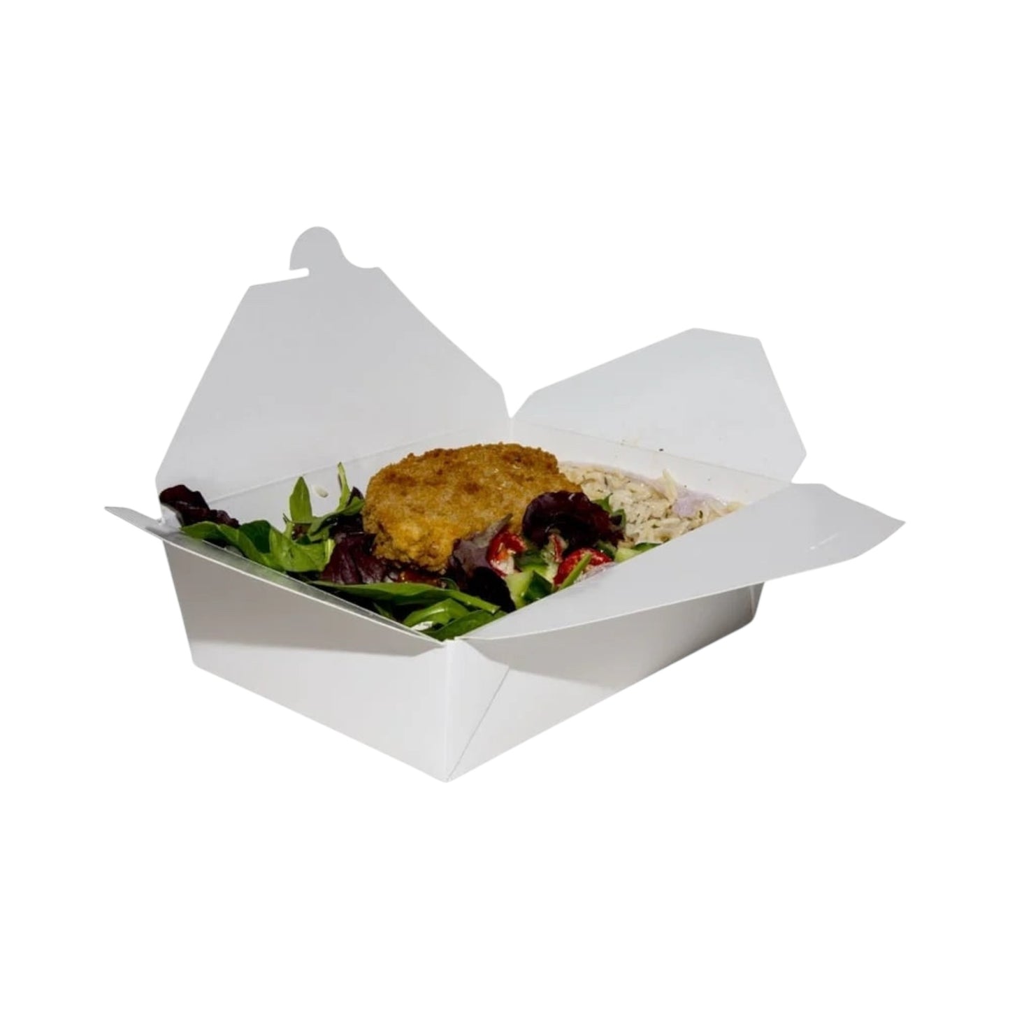 WHITE COMPOSTABLE LEAKPROOF CONTAINER No3 (1965cc 192/215x140/155x65mm)