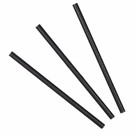 BLACK COCKTAIL PAPER STRAWS