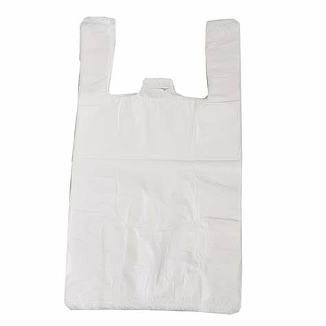 WHITE PLASTIC VEST CARRIER BAG S4