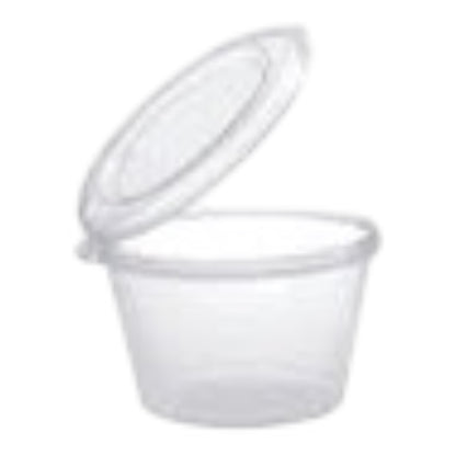 Hinged Round Clear Sauce Pot 1oz