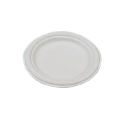 ROUND COMPOSTABLE BAGASSE PAPER PLATE CLASSIC WHITE 7"-9"-10"