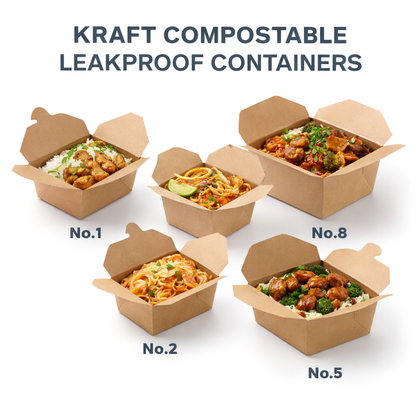 KRAFT COMPOSTABLE LEAKPROOF CONTAINER