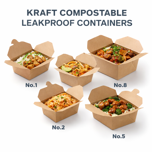 KRAFT COMPOSTABLE LEAKPROOF CONTAINER