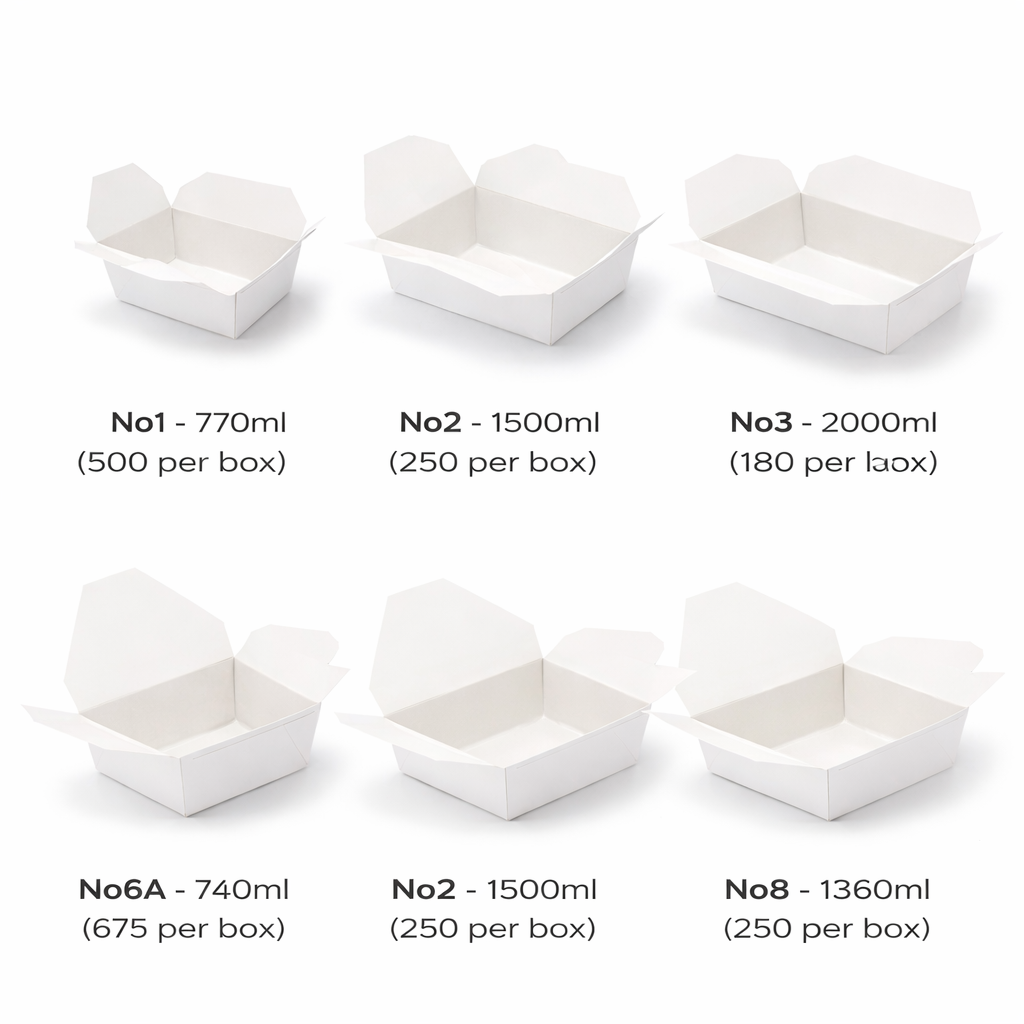 WHITE COMPOSTABLE LEAKPROOF FOOD CONTAINER – ECO-FRIENDLY DISPOSABLE TAKEAWAY BOX