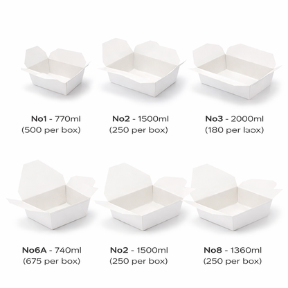 WHITE COMPOSTABLE LEAKPROOF FOOD CONTAINER – ECO-FRIENDLY DISPOSABLE TAKEAWAY BOX