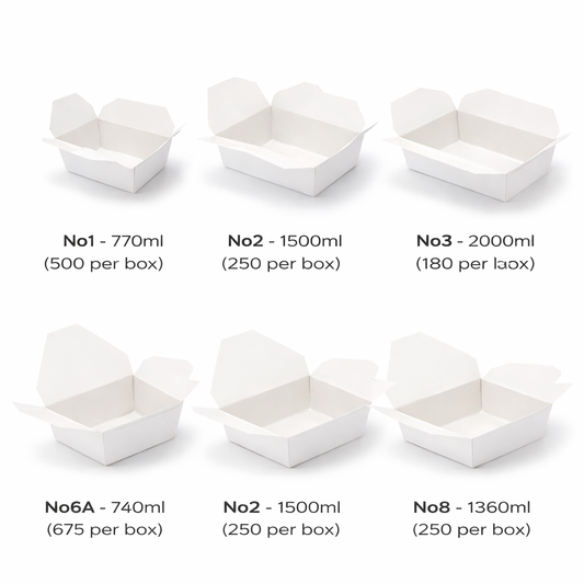 WHITE COMPOSTABLE LEAKPROOF FOOD CONTAINER – ECO-FRIENDLY DISPOSABLE TAKEAWAY BOX