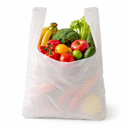 WHITE PLASTIC VEST CARRIER BAG