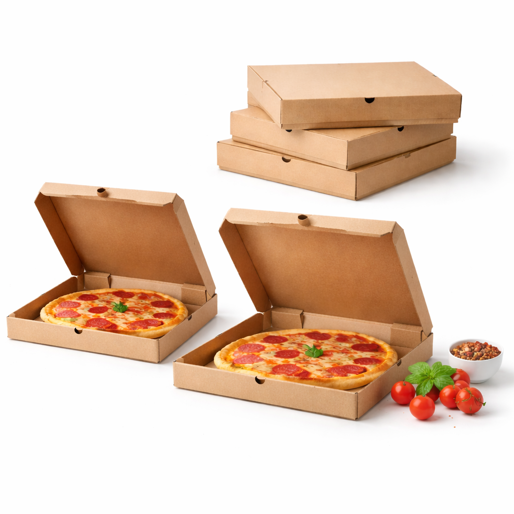 PIZZA BOX BROWN PLAIN SQUARE