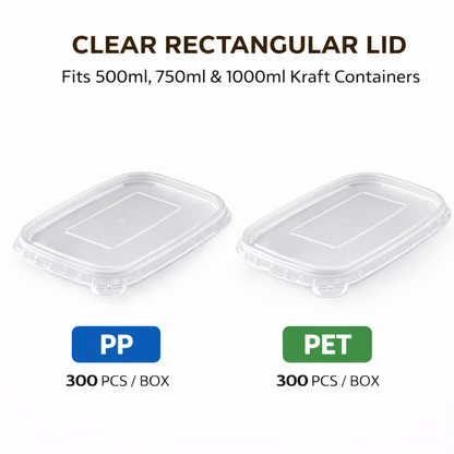 CLEAR PP/PET RECTANGULAR LID