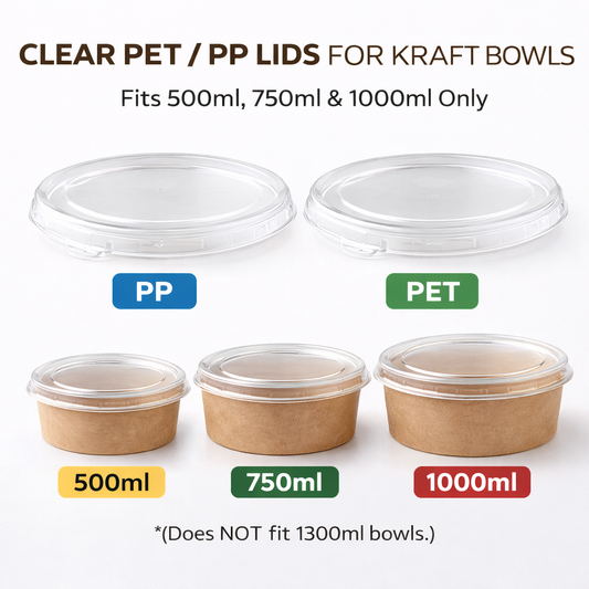CLEAR PET/PP LIDS FOR KRAFT BOWL