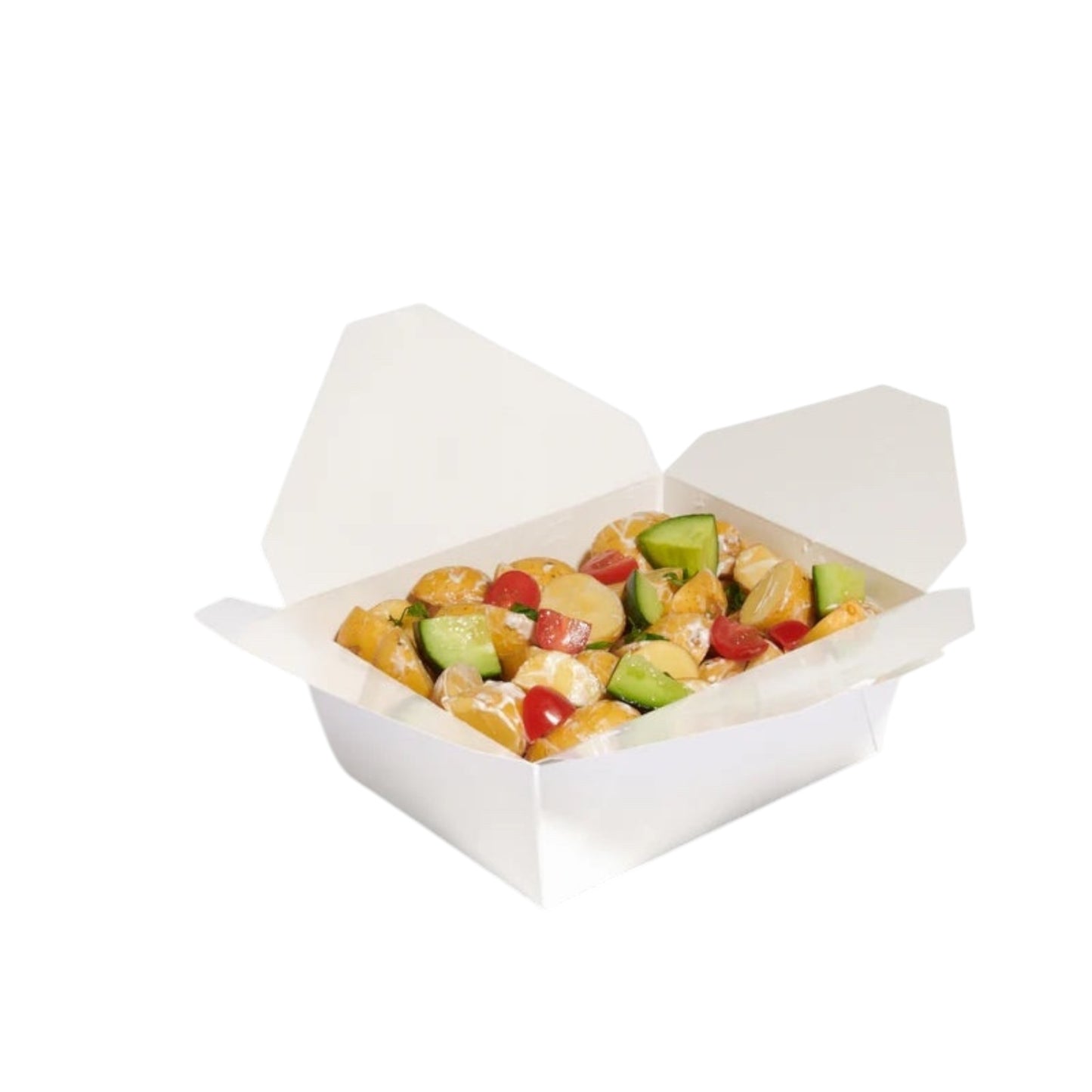 WHITE COMPOSTABLE LEAKPROOF CONTAINER No8 (1324cc 152/170x120/137x64mm)