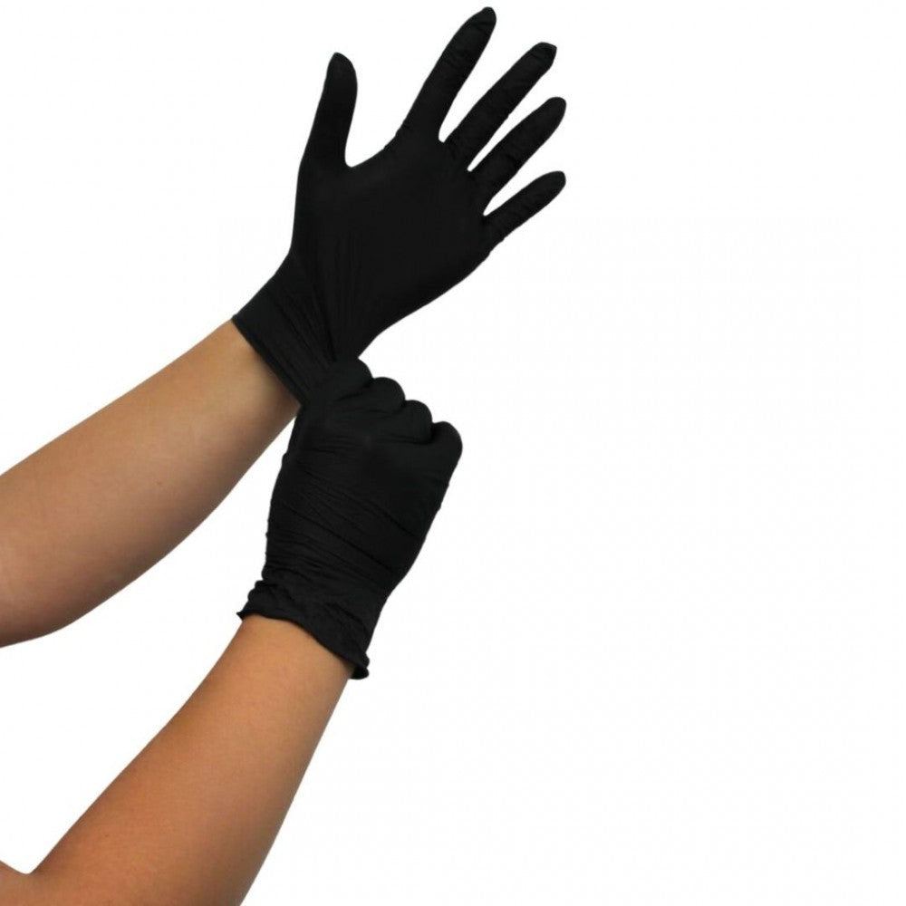 BLACK GLOVES NITRILE POWDER FREE SMALL
