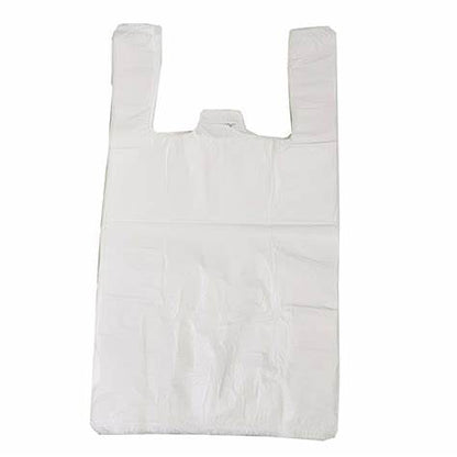 WHITE PLASTIC VEST CARRIER BAG