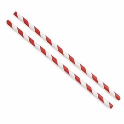 RED AND WHITE PAPER STRAWS 6mm